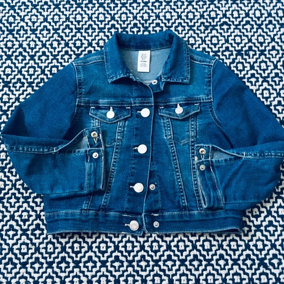 H&M toddler girls stretch denim jean jacket - Picture 1 of 2